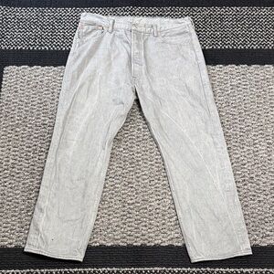 Levi’s 501 Jeans Men’s 38 Button Fly Straight Leg Light Gray Faded Denim Classic